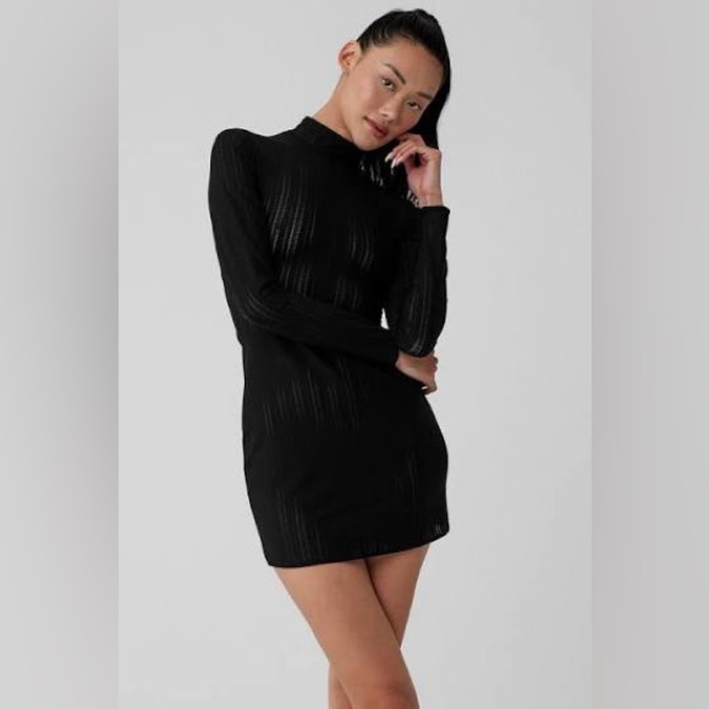 Alo Yoga Euphoria Long Sleeve Dress – Black – Size M (Sold Out)